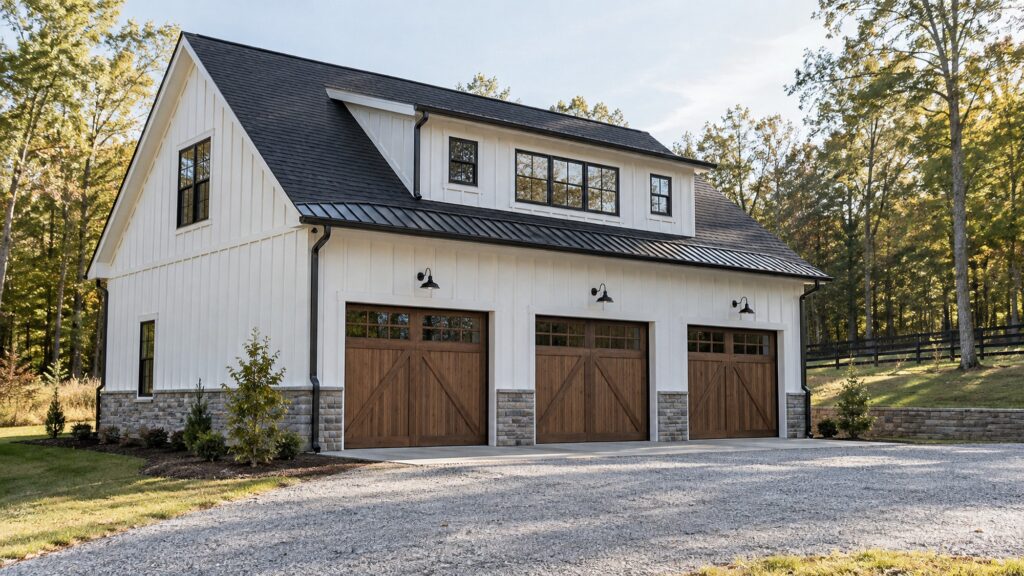 A custom garage and workshop by R.E. Horner Construction