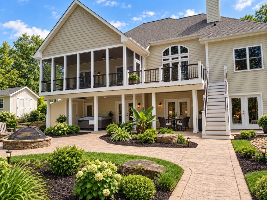 A finished custom home addition by R.E. Horner Construction