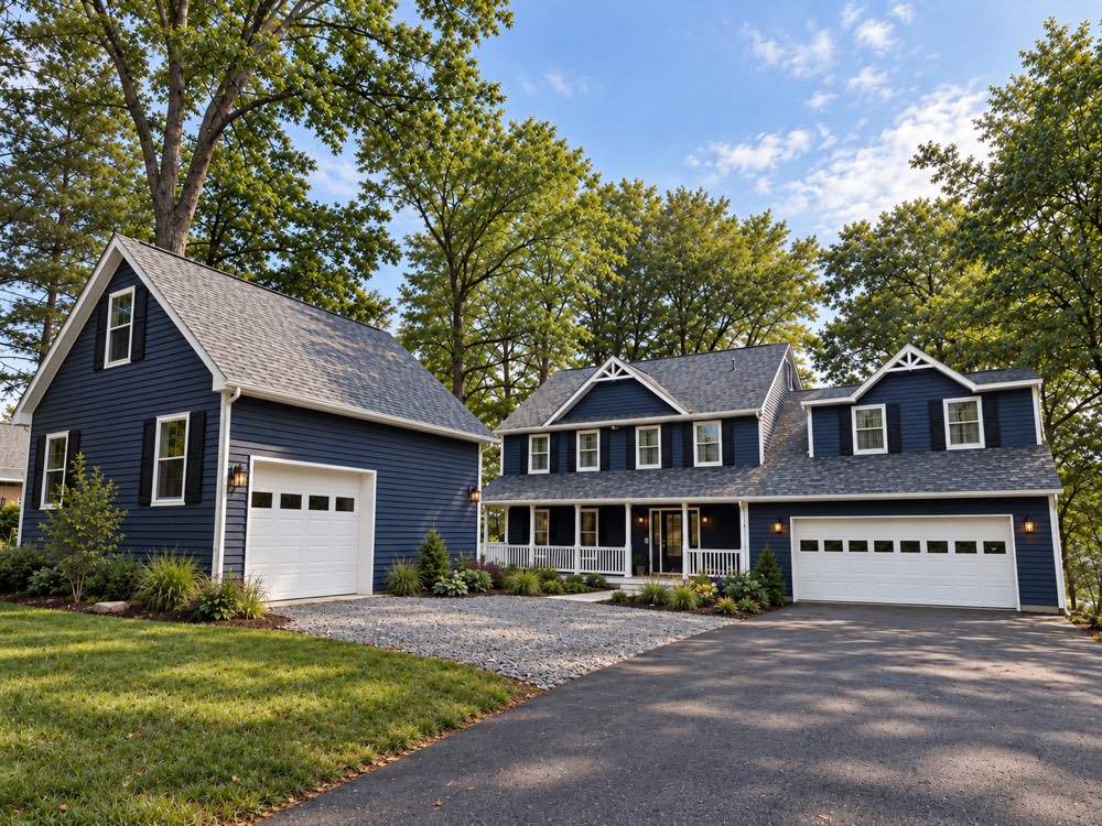 Custom garage built by R.E. Horner Construction